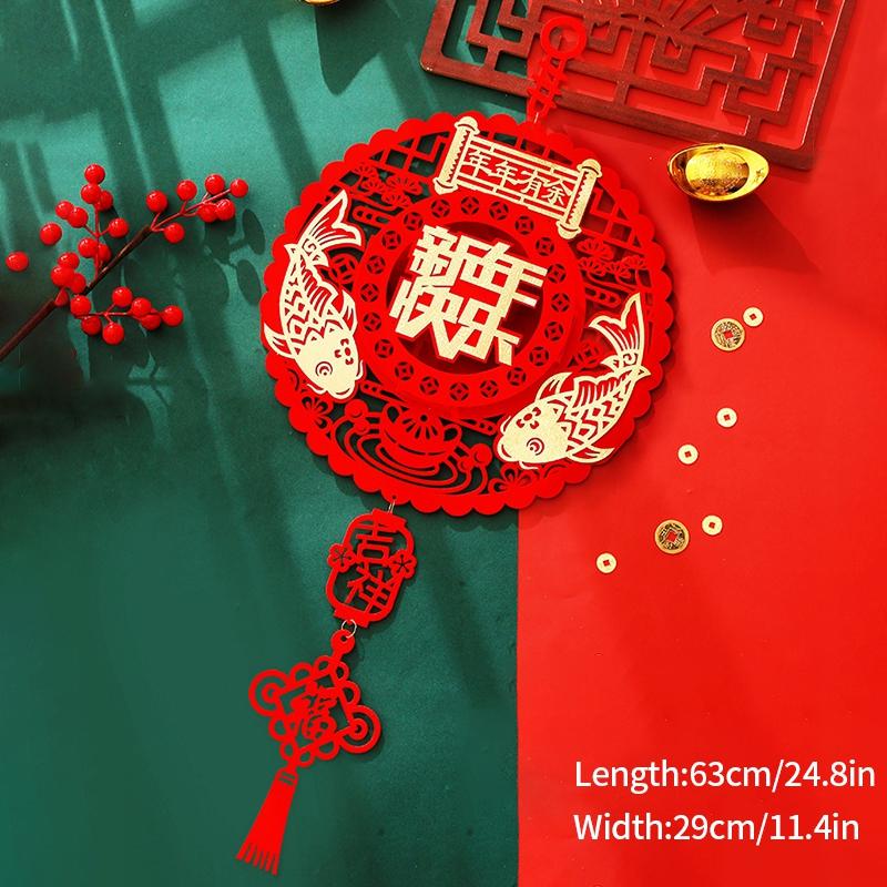 2025 Chinese New Year Hanging Ornament Chinese Spring Festival Decor Pendant Traditional New Year Tassels Door Window Decor