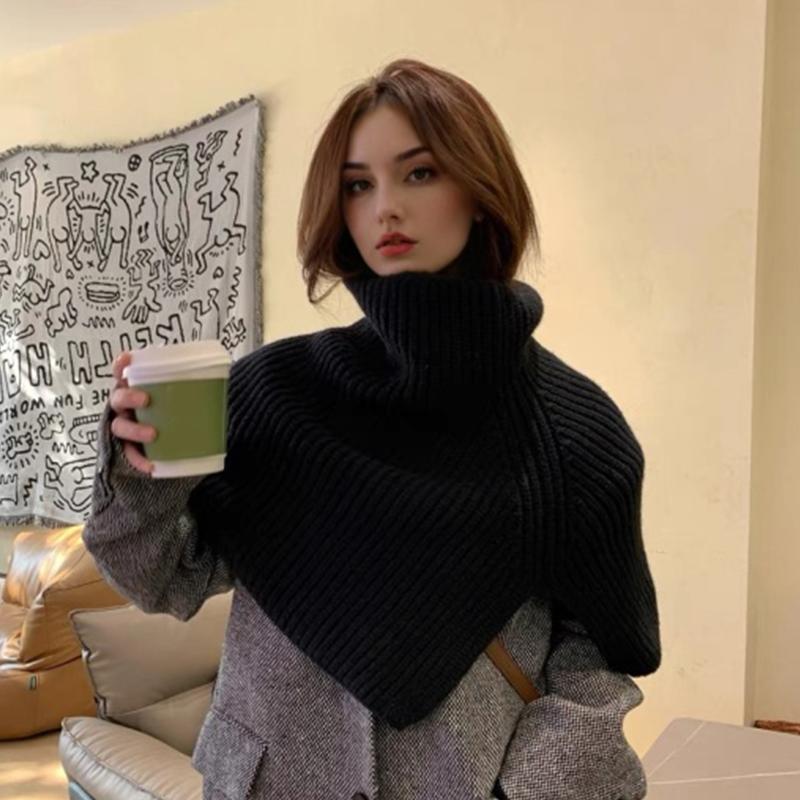 1PC Scarf Versatile Clothing Accessories Minimalist Style Solid Color Elegant Shawl Classic High Neck Design Exquisite Multi-color