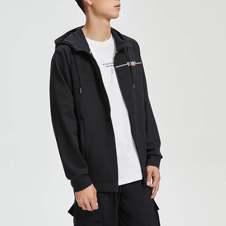 Li-Ning Wade Series Casual Sports Zip-Up Hooded Jacket Men Jackets Black AWDR429-1