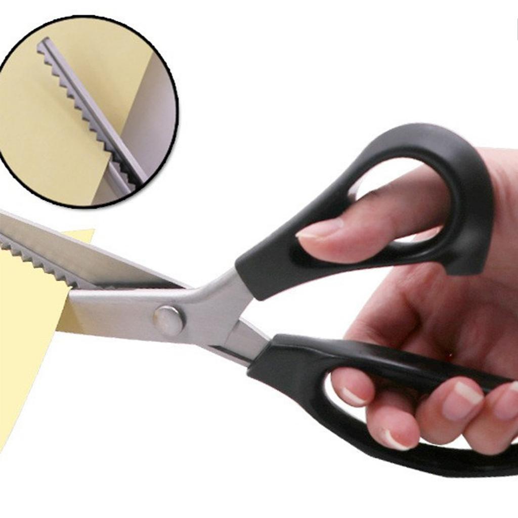 Stainless Steel Fabric Cloth Crafts Scissors, Triangle /Circle Arc Teeth Lace Dressmaking Zig Zag Cut Tailor's Sewing Shears