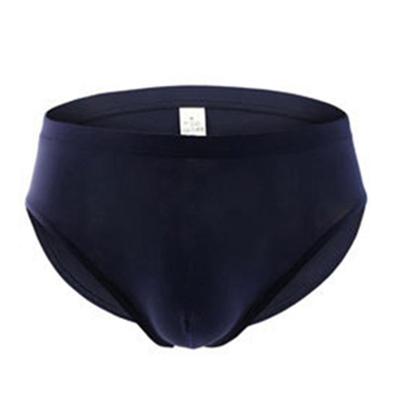 Ice Silk Underwear Low Waist Thongs Men Sexy Briefs Sexy Style Solid Color