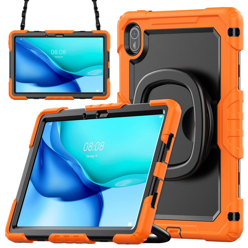 For Huawei MatePad SE 11 Kickstand Case PC + Silicone Tablet Cover with Shoulder Strap