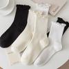 5/10/20 Pairs Mix Color Socks Fashion Women Ruffle Frilly Socks Novelty Funny Ankle Socks Cute Solid Cotton Breathable Sock