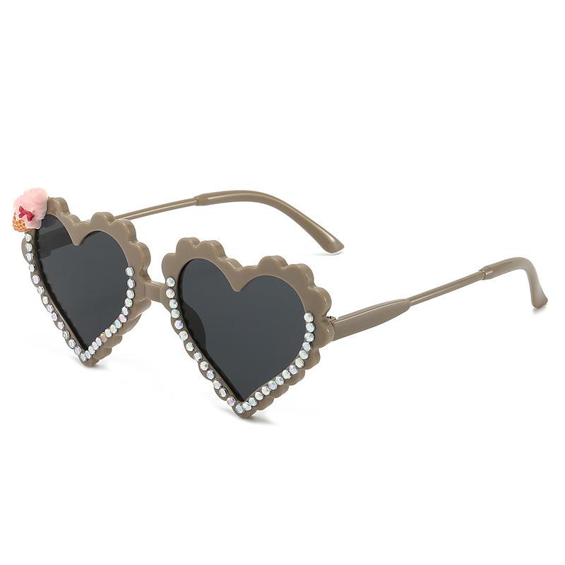 2026 Cute Ice Cream Kids Sunglasses Heart Frame UV Blocking Sweet Party Photo Props For Girls Children Birthday Gift KJ243