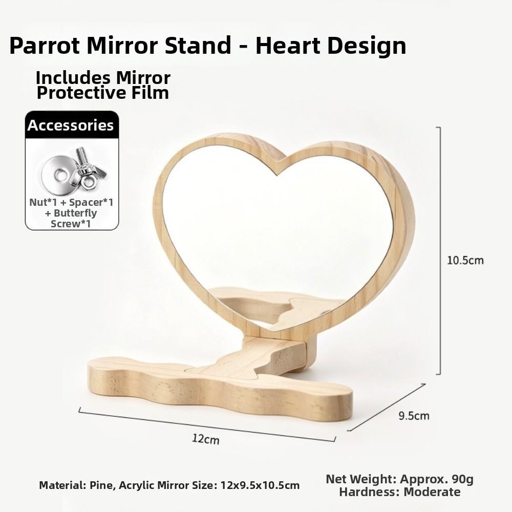 Wooden Parrots Mirror Toy Rod Shape Parrots Platform New Parrot Standing Perch Cage Accessories