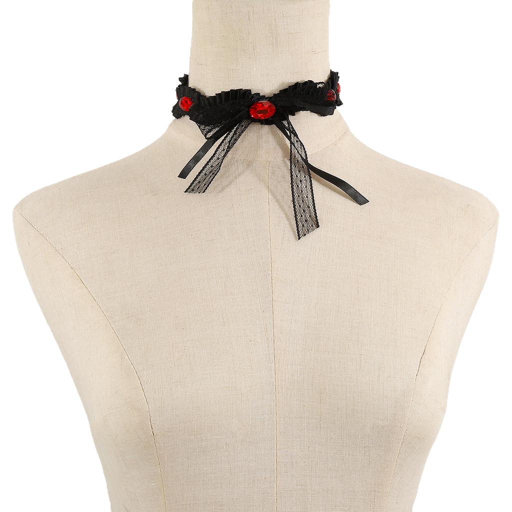 N11111 dark lace bow necklace choker neck chain niche design pure desire collarbone chain collar