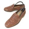 Vintage 80s-90s Made In Italy Gravati Leather Loafer Moccasin Business Shoes Size 7 25.5-26.0cm Brown(USED)