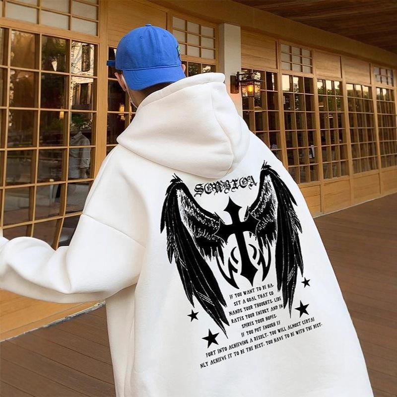 Bluza Cross Wings Chłopięca Jesień i Zima Nowa Para Duży Rozmiar Casualowa Kurtka z Kapturem