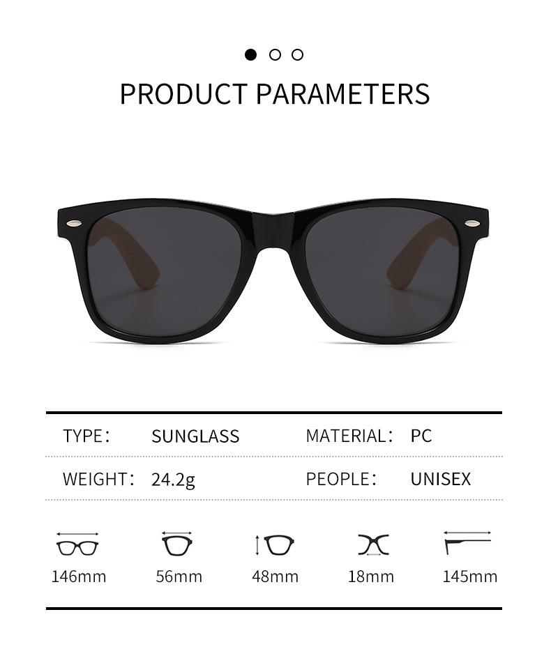 Retro Polaryzacyjne Okulary Bambusowe z Bambusowymi Zausznikami Mao - Unisex Styl Europejski i Amerykański