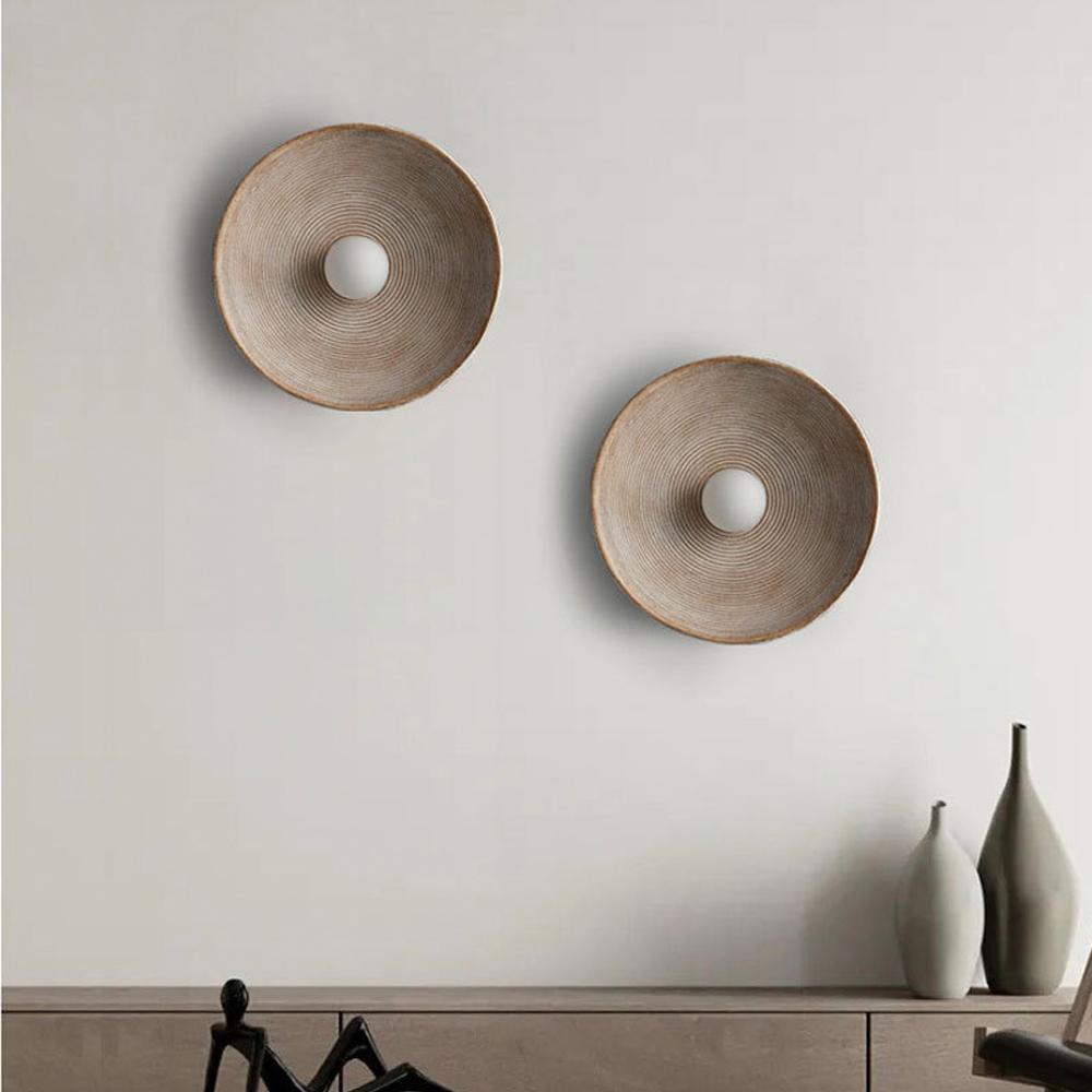20cm/27cm Indoor LED Wall Lamp Bedroom round Resin & Glass Light for Restaurant Bar & Indoor Bedroom Decor Creative Wall Light