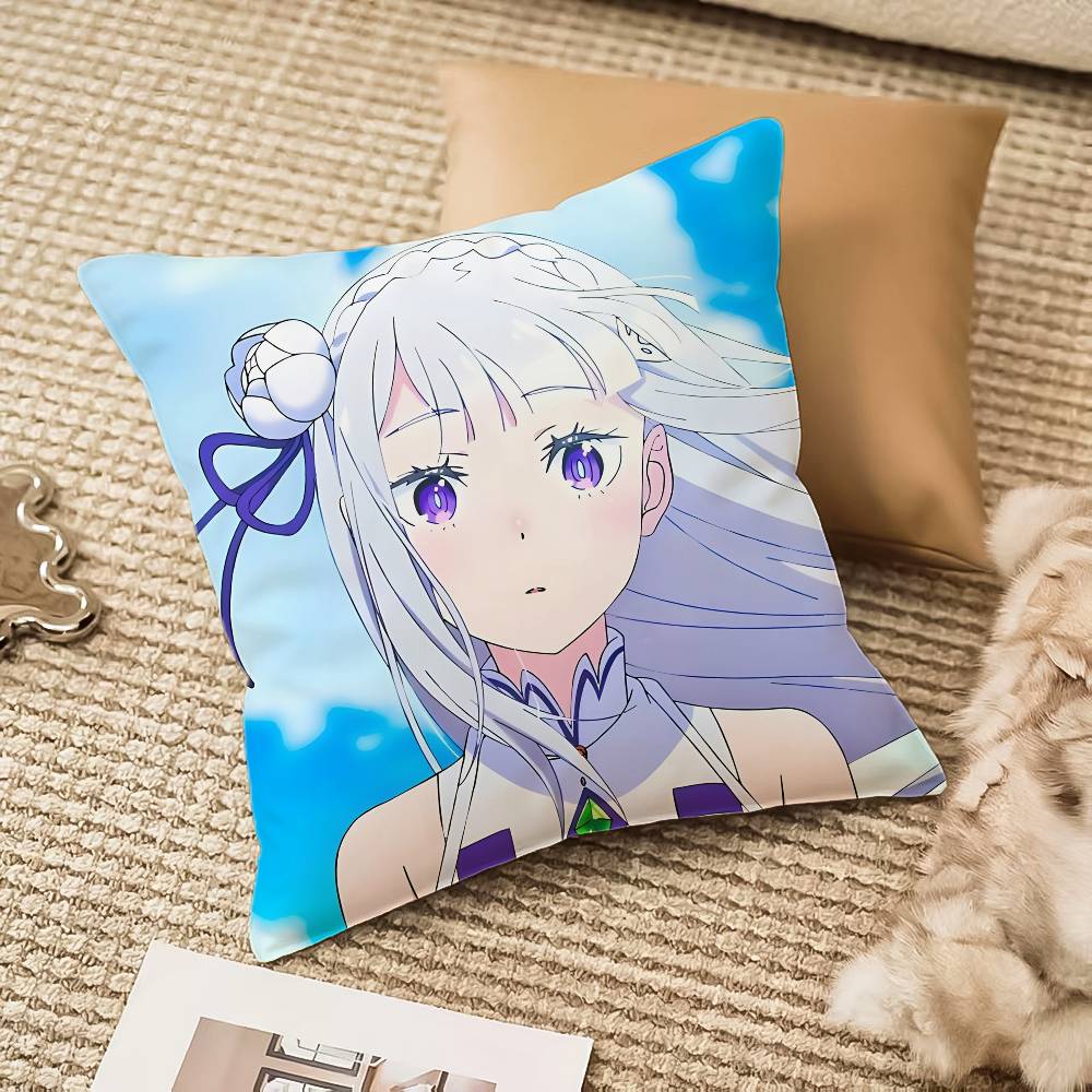 R-reLife Anime different world zero Rem Pillow Case Anti-dustmite Invisible zipper Sofa Bed