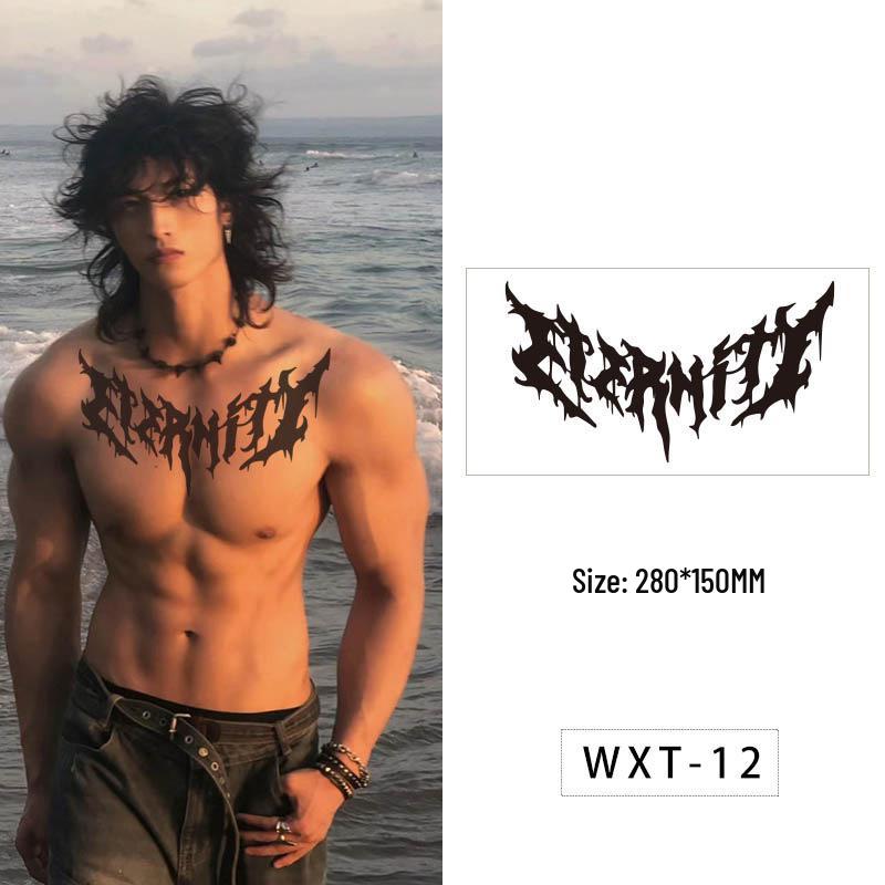 Grands Autocollants de Tatouage Temporaire Imperméables Floraux pour la Poitrine