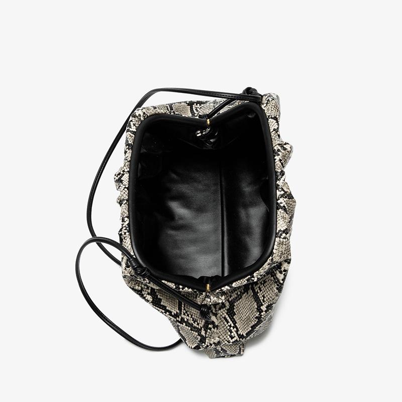 Snakeskin Zebra Pattern Handbag High Quality Soft Pleated Cloud Bag Fashion European America Shoulder Bag Elegant Evening Clutch