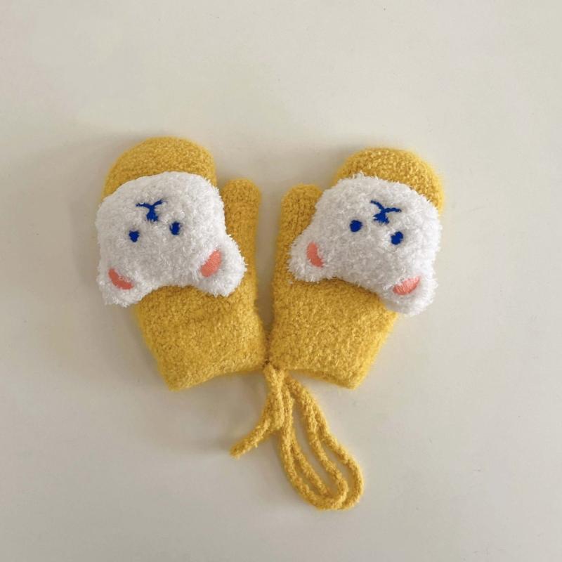 Futrzane Rękawiczki Rękawice Zimowe dla Malucha Dziewczęce Chłopięce Pogrubione Przytulne Ocieplacze na Ręce Wiatroodporne Rękawice Unisex Rękawice z Polaru Koralowego