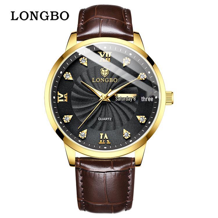 Longbo Men's Waterproof Quartz Couple Watch - Simple Casual Design
