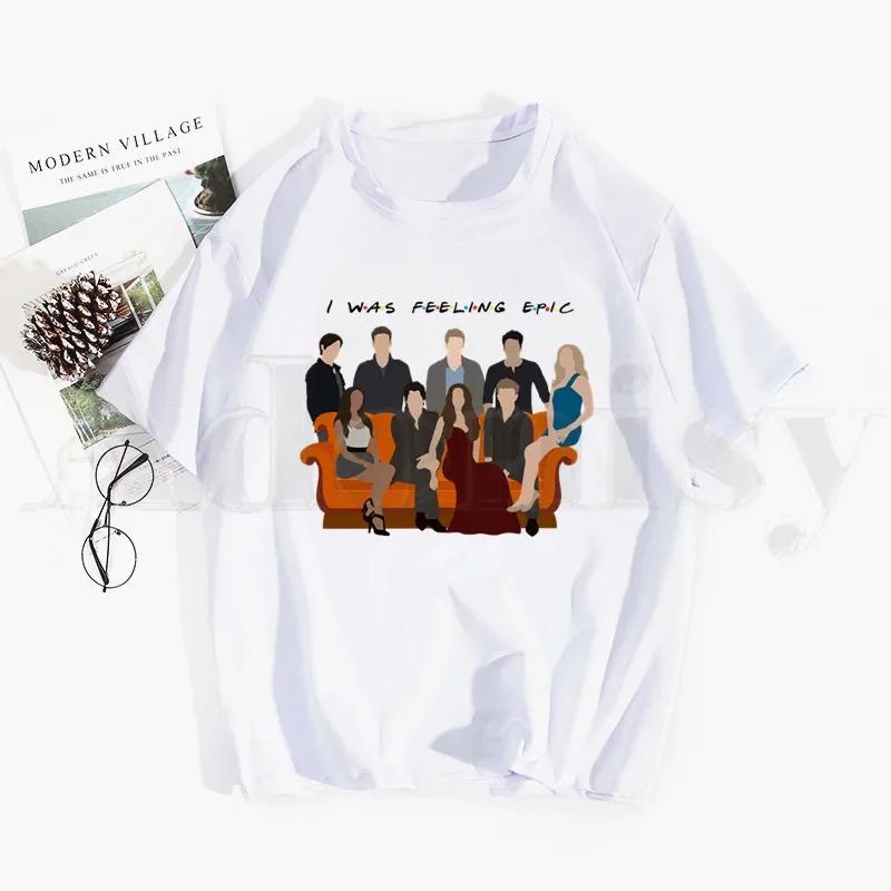 Дневники вампира Дамон Сальваторе Футболка Хип-Хоп Девушка Принт Топ Футболки Харадзюку Футболки Модная Летняя Футболка S