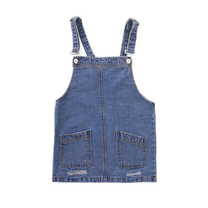 Girls Spring and Autumn Suspender Skirt Western Style Korean Children's Dress Middle and Small Children's Casual Denim Suspender Skirt