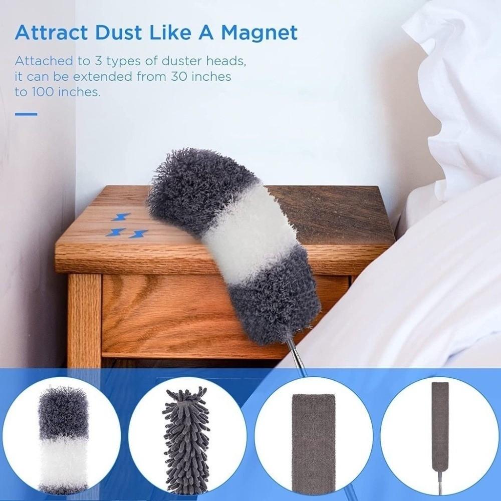 Cobweb Removal Microfiber Duster Kit Washable Dust Removal Ceiling Cleaning Dust Cleaning Extension Pole Telescopic Duster