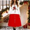 Halloween Women's Pumpkin Print Midi Dress A Line Dress Vacation Casual Daily Regular Fit  Long Sleeve V Neck Black  Spring Fall