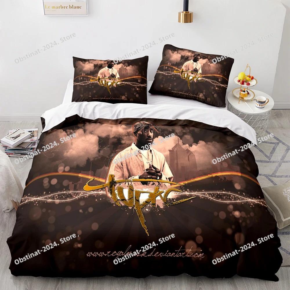 2Pac Bedding Set Single Twin Full Queen King Size Tupac Amaru Shakur Bed Set Aldult Kid Bedroom Duvetcover Sets 3D Print 043