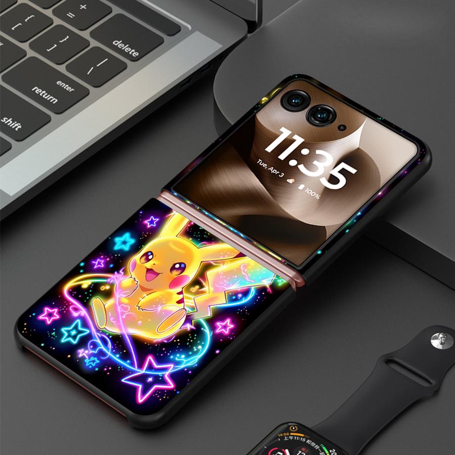 Cute Pokemon Pikachu Case for Motorola 50/60 60 Ultra 50 Back Phone Cover Luxury Funda