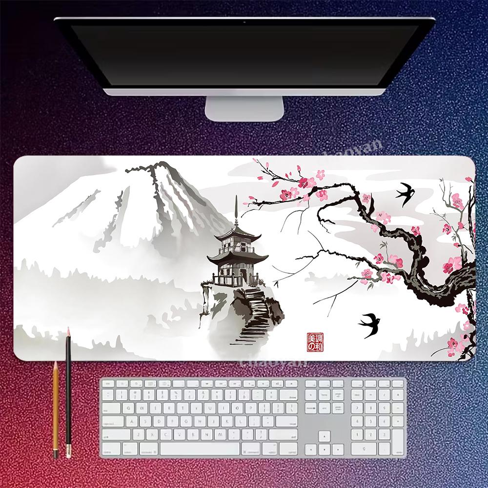 Cherry Blossom Scenery Mouse Pad Game Washable Rubber Plus Long Table Mat Nonslip Home Office Decorative Computer Accessories