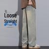 JEEP SPIRIT Men's Loose Straight-Leg Casual Denim Jeans