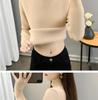 2025 Winter High Neck Plus Velvet Knit Sweater - Women's One-Piece Warm Base Layer