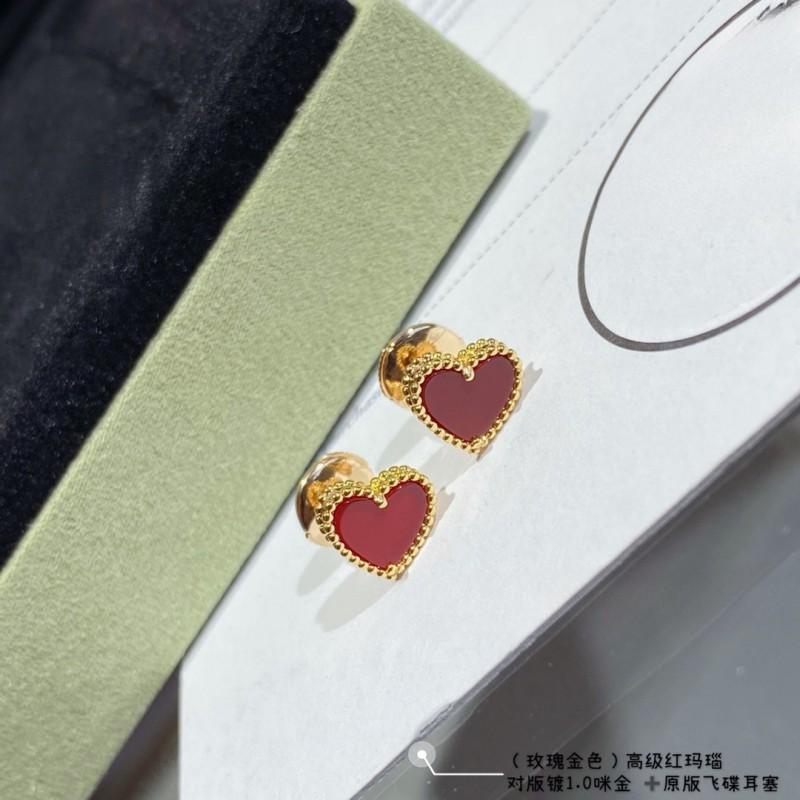 Elegant Red Chalcedony Heart Clover Jewelry