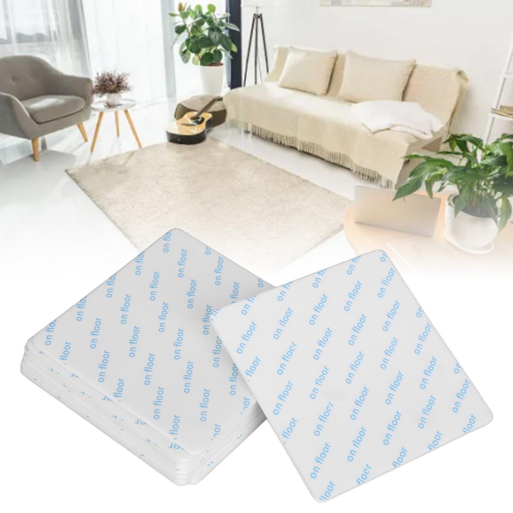 12 Stück Teppichaufkleber Anti-Rutsch Vielseitig Waschbar Wasserdicht Doppelseitig Klebend Teppichpads für Zuhause Hotel Innenbereich