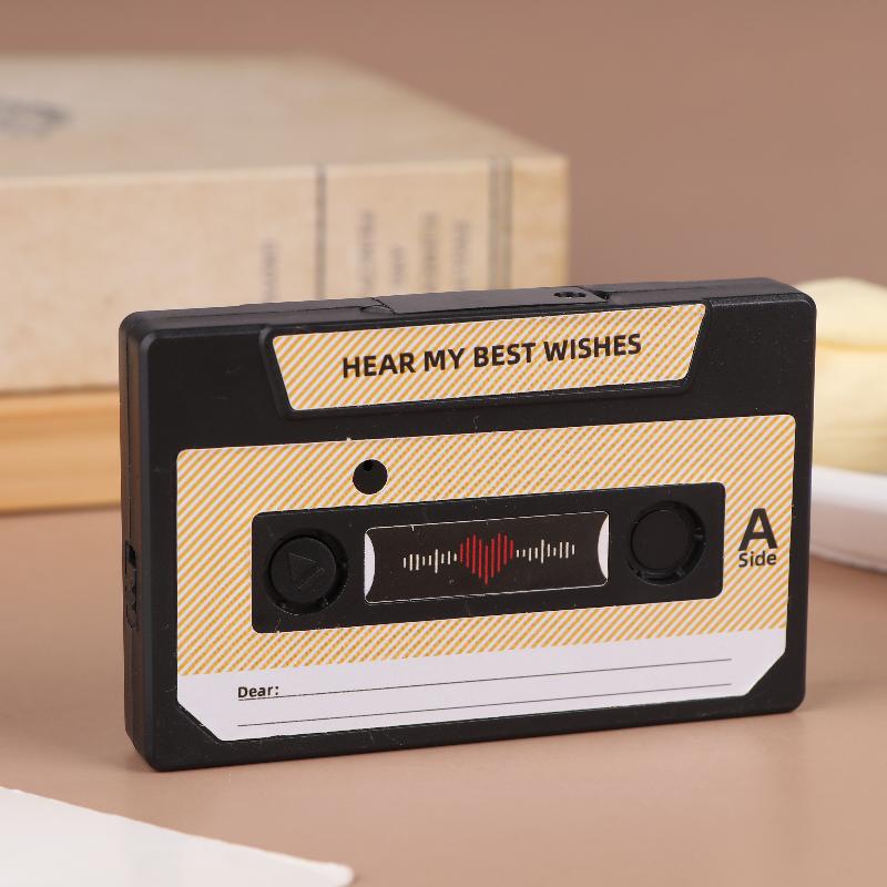 60-Second Diy Audio Voice Recorder Cassette Tape Shaped Recording Device Recordable Greeting Card For Birthday Valentines Day