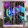 Animated Gamepad Switch Drapes designed for Boys Bedroom Space Graffiti Words Video Games Window Drapes Game Players Living Room Decoration