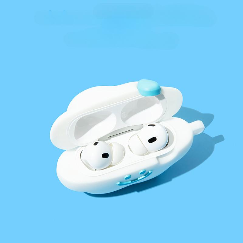 INS Cute Lucky Cloud Soft Clear Earphone Shell for Apple Airpod Pro2 2024 Cover for Airpod3 2 1 Heardphone Case with Keychain