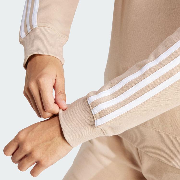 Adidas Essentials Viertel-Reißverschluss Sweatshirt Color Block Sportlich Lässig Stehkragen Damen Sweatshirt Hellbraun IR6066