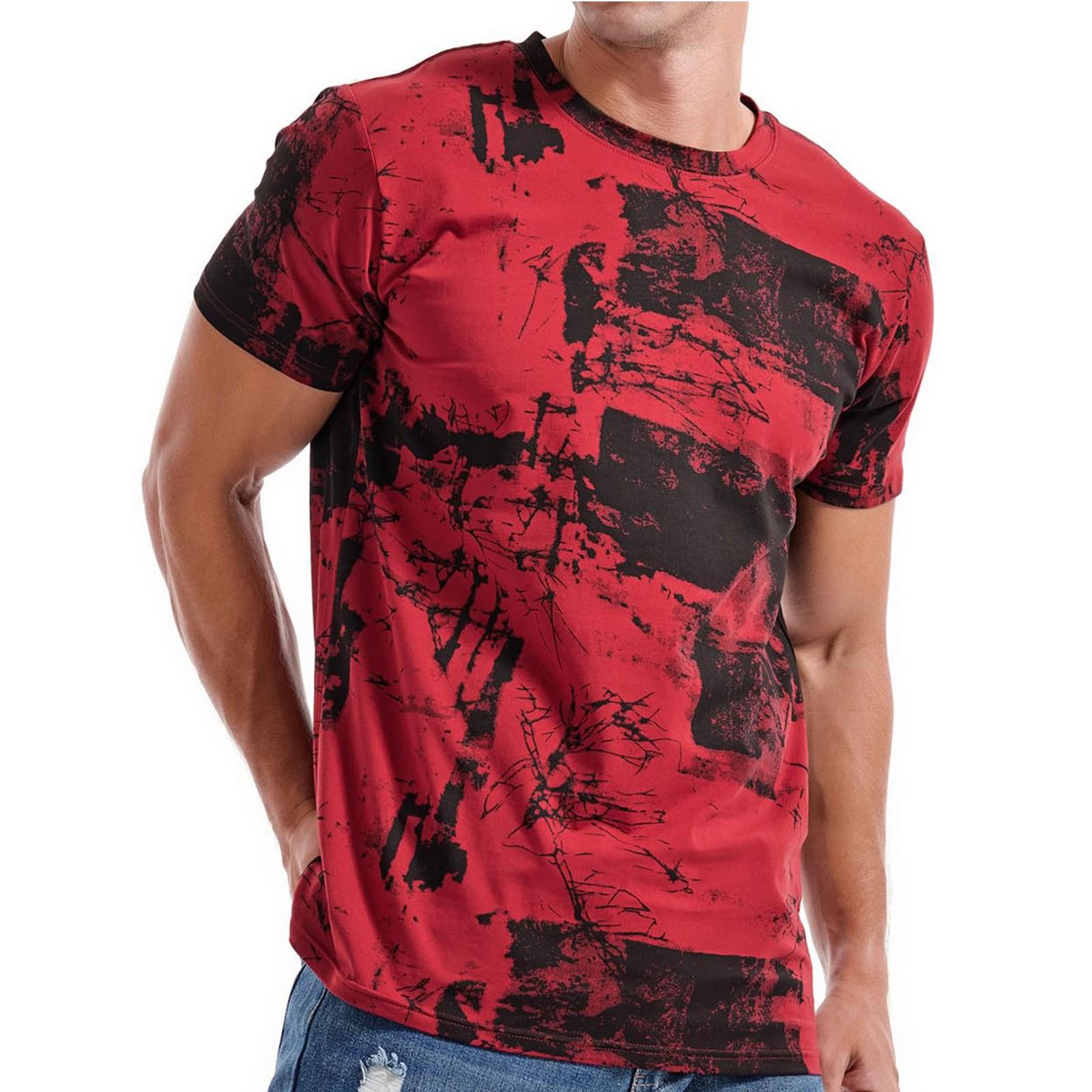 Men s Short-sleeved Tie-dye Top T-shirt S