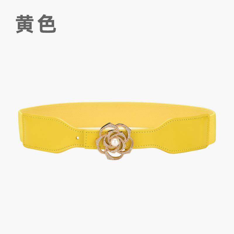 Pearl Buckle Elastic Waist Seal Simple Elastic Belt Women'S Fine Decorative Dress Small Belt With Accessories