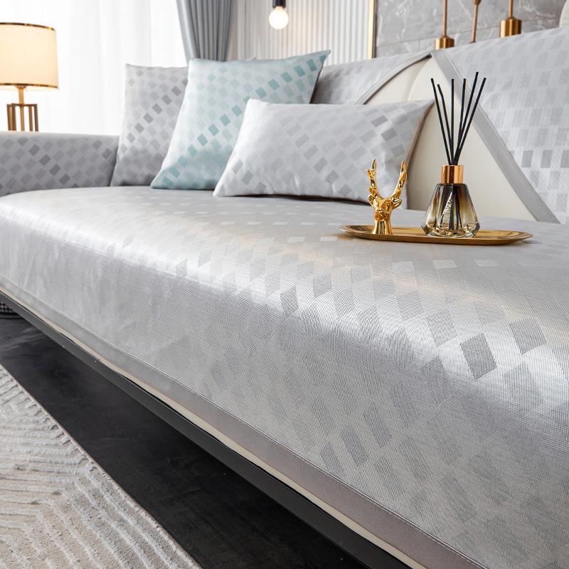 

Light Luxury Ice Silk Sofa Cushion, Summer And Summer Mat Cushion, Simple And Modern High-End Non-Slip Leather Sofa Cover Seat Cushion 70*70cm