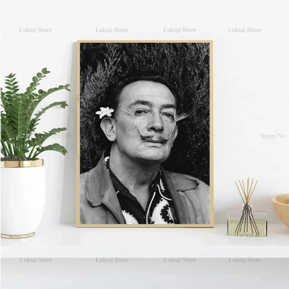 Poster Imprimeuri Portret Alb Negru Salvador Dali Fierbinte Cadouri Artist Pop Pictură pe Pânză Artă de Perete Imagine Living Decor Acasă