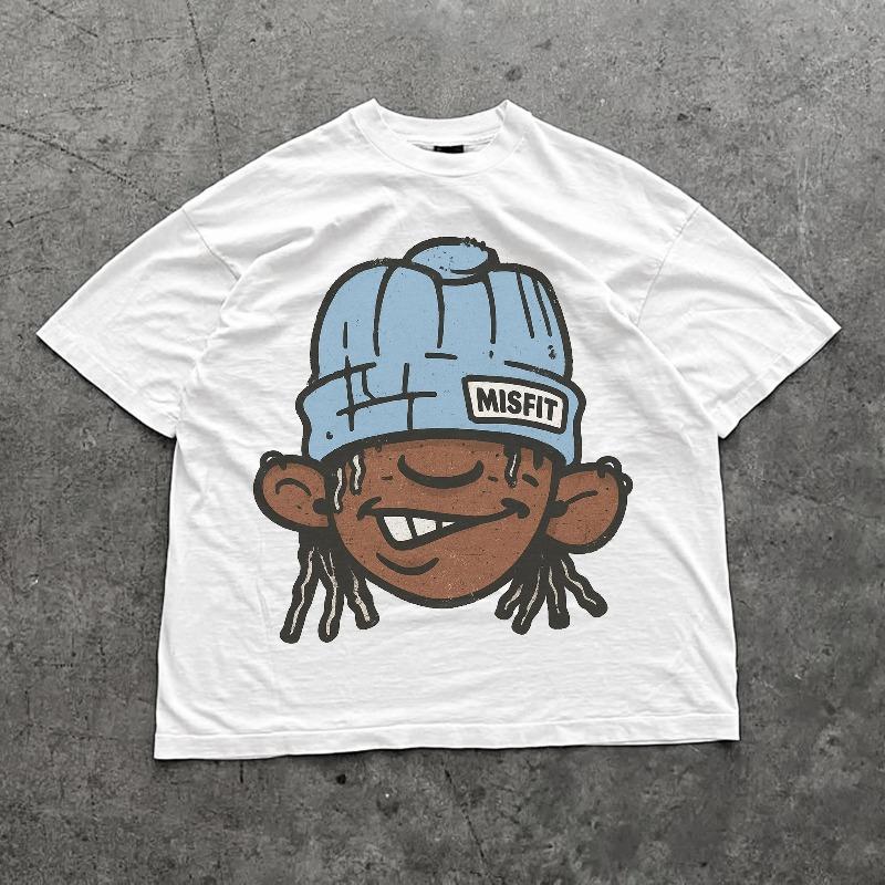 Cartoon Street Style Retro Hiphop Pattern Tshirt Big Lip Mens Tshirt Summer New Unisex Casual Fashion Tshirt