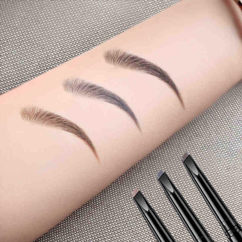 Waterproof Double-Headed Automatic Eyebrow Pencil with Powder - Long-Lasting, Smudge-Proof, Beginner-Friendly 3D Eyebrow Brush.