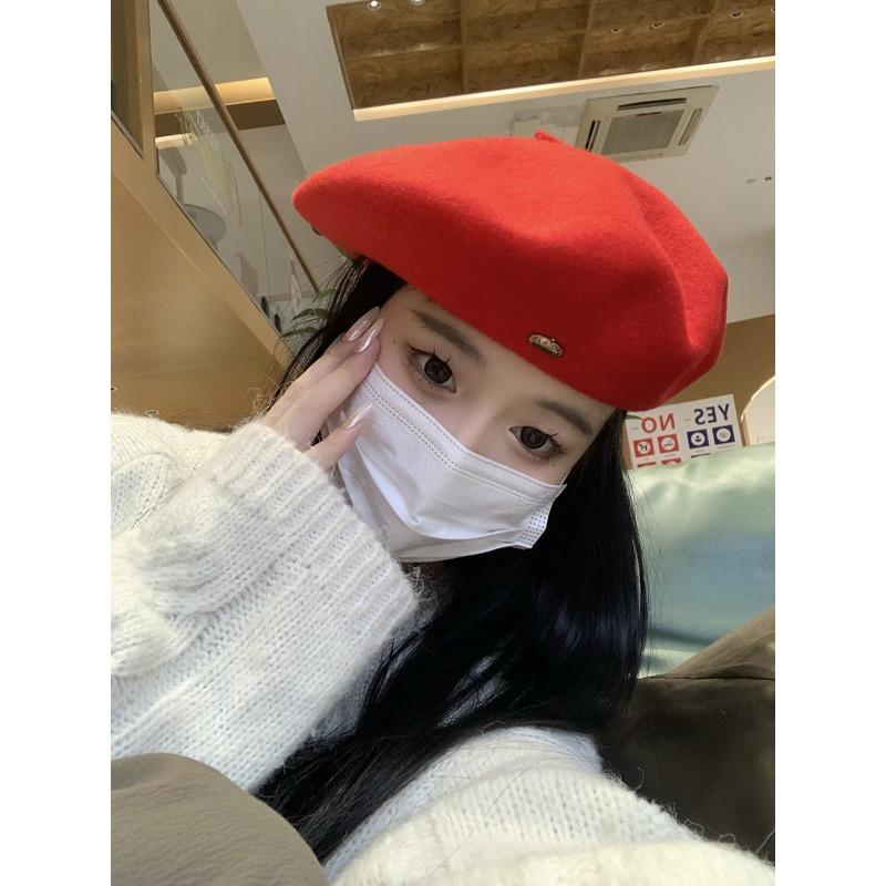 Korean New High Quality Wool Beret for Women In Autumn and Winter Versatile Temperament Retro Face Showing Small High End Hat