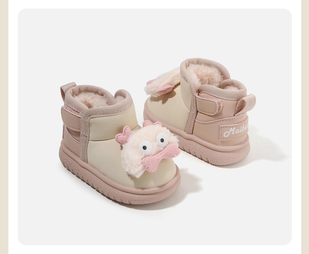 Scarpe in Pelliccia Cartoni Animati da Bambina Autunno/Inverno 2025: Stivali da neve Bassi Caldi con Velluto, Stile Casual e Versatile