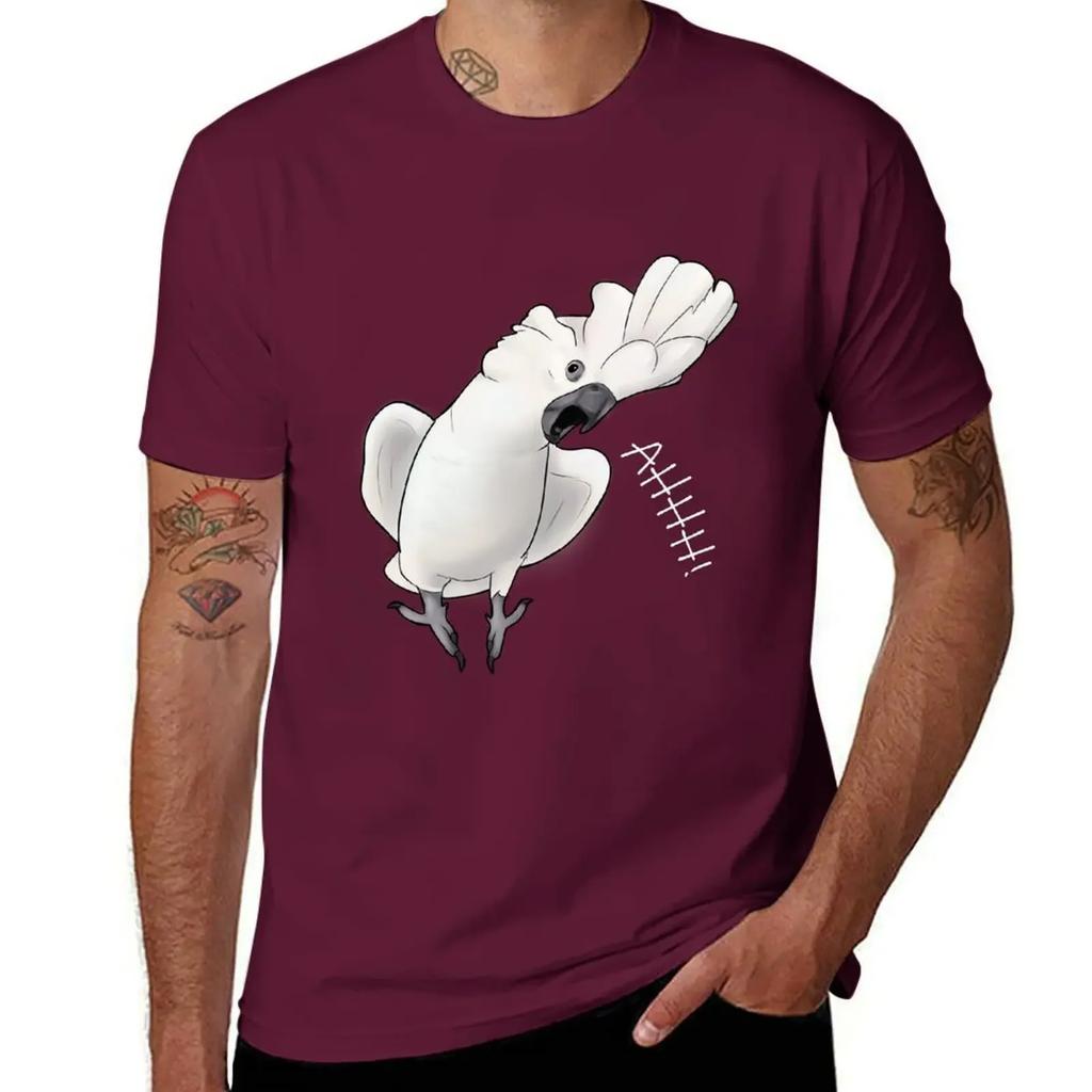 Screaming Cockatoo T-Shirt Graphics Oversizeds Shirts Graphic Tees Boys Whites Mens T Shirts Casual Stylish