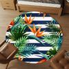 1pc Tropical Leaves Stripes Round Chair mat office Area Rug - Non-Slip, Floor Mat for Office, Bedroom, and Indoor Decor p127183