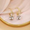 Korean-Style Luxury Geometric Diamond Earrings - Silver Needle Design for Women