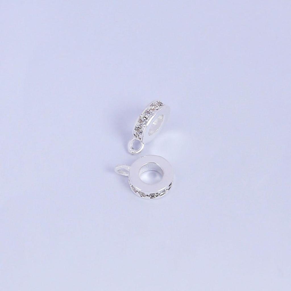 18K Gold-Plated Cubic Zirconia Spacer Beads Pendant and Clasp for DIY Jewelry