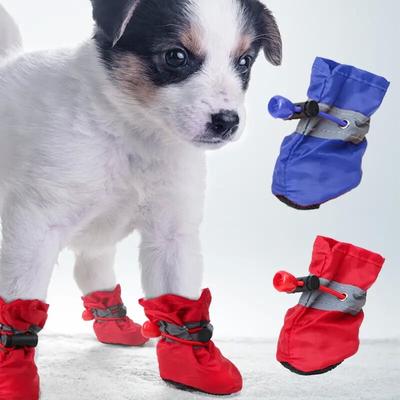 4 ks/sada Pet Booties Obuv Potřeby pro domácí mazlíčky Oxford Pet Shoes Vodotěsné Psí návleky na tlapky Reflexní Protiskluzové Měkké Pro Kočky Psy Ručně vyráběné