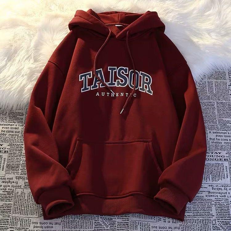 Boys' Hooded Velvet-Lined Sweatshirt - Autumn/Winter Loose Fit, Trendy Lazy Style Sports Jacket