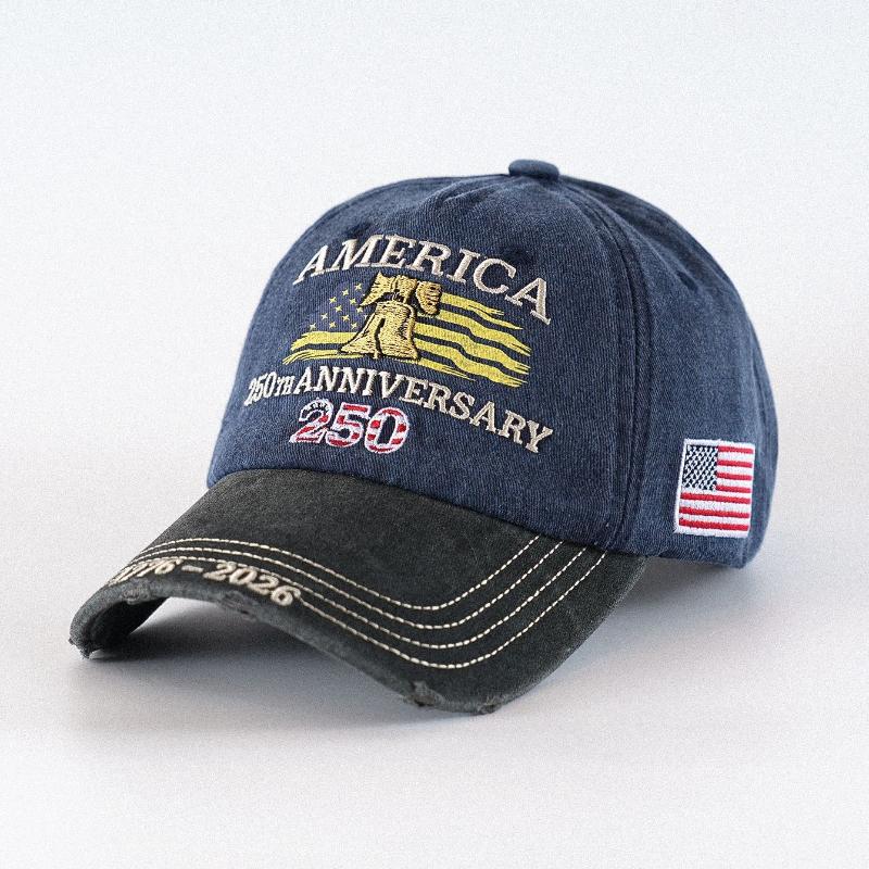 1pc USA 250th Anniversary Commemorative Baseball Caps for Men Adjustable Retro Washed with Sun Protection for Parties,daily Wear