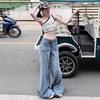 New Autumn Women's Mid-Low Waist Wide Leg Slimming Flared Jeans